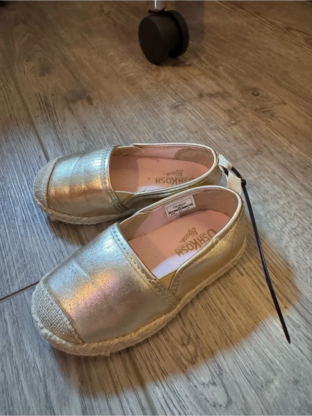 OshKosh B'gosh Gold Metallic Toddler Slip-On Espadrille Shoes